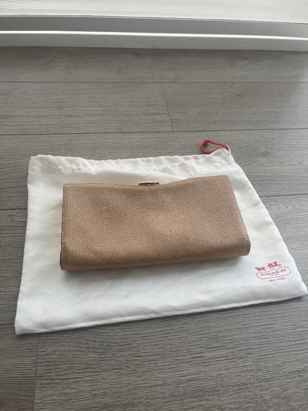 Coach Pink Glitter Frame Clutch with Dust Bag